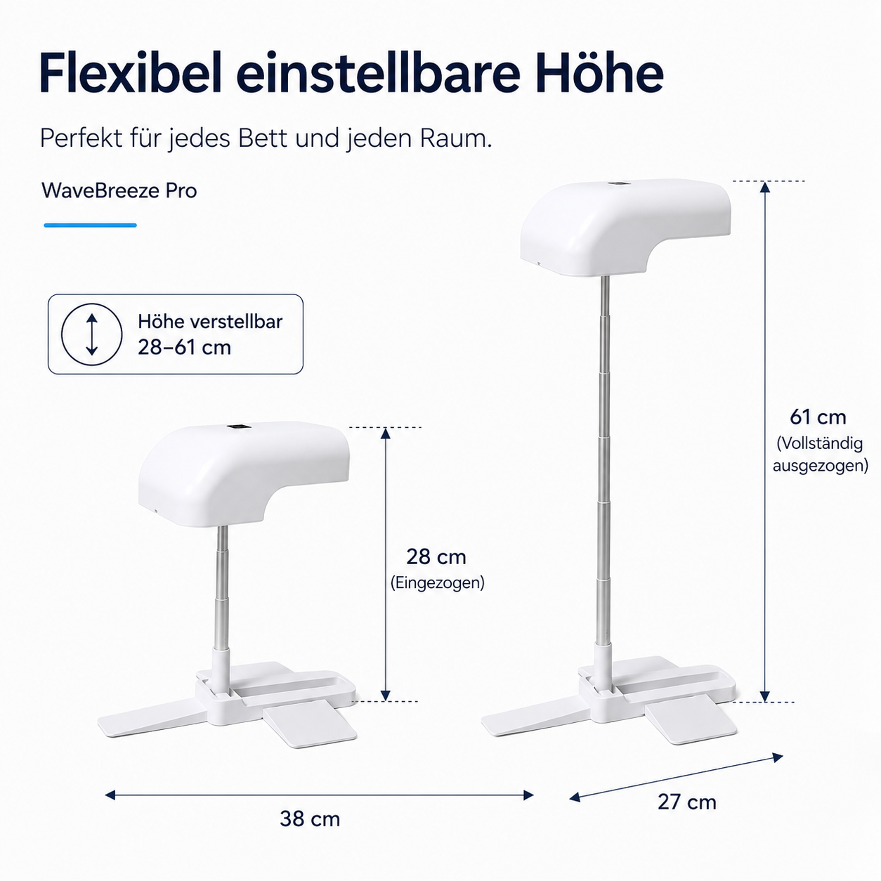 WaveBreeze Pro – Kabelloser Bettlüfter
